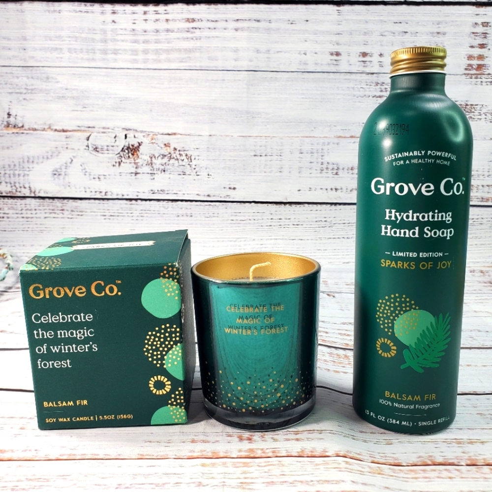 Grove Co. Hand Soap  And Candle BALSAM FIR  NWT